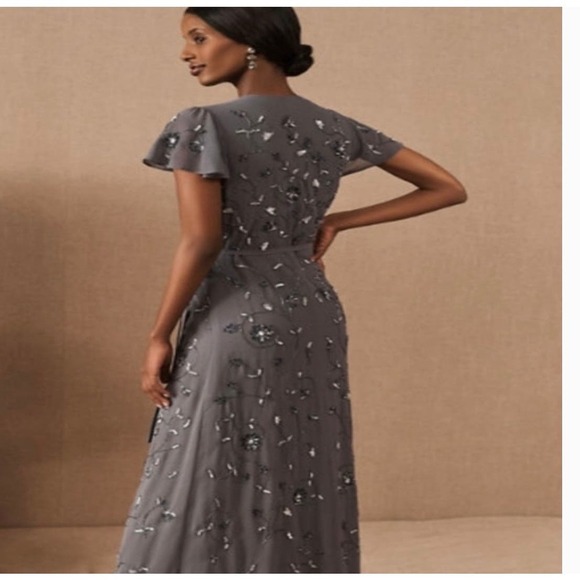 NWOT Anthropologie BHLDN Hydrangea Plymouth Wrap Dress, size 6 - Picture 4 of 16